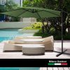 Milano 3M Outdoor Umbrella Cantilever With Protective Cover Patio Garden Shade – Green