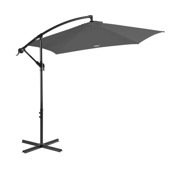 Milano 3M Outdoor Umbrella Cantilever With Protective Cover Patio Garden Shade – Charcoal