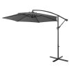 Milano 3M Outdoor Umbrella Cantilever With Protective Cover Patio Garden Shade – Charcoal