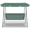 Milano Outdoor Swing Bench Seat Chair Canopy Furniture 3 Seater Garden Hammock – Dark Green