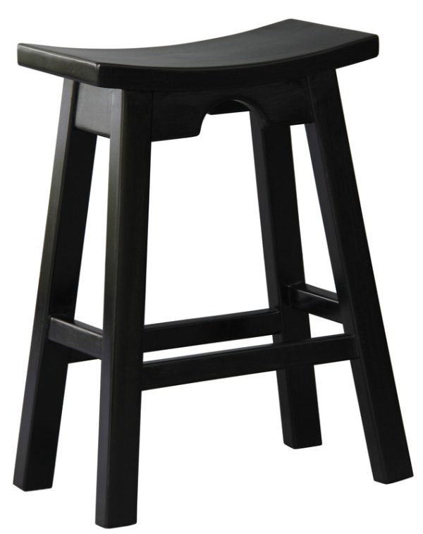 Wooden Kitchen Bench Stool 64cm (Black)