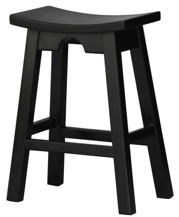 Wooden Kitchen Bench Stool 64cm (Black)