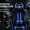 OVERDRIVE Diablo Reclining Gaming Chair Black & Blue Computer Lumbar Office Horns