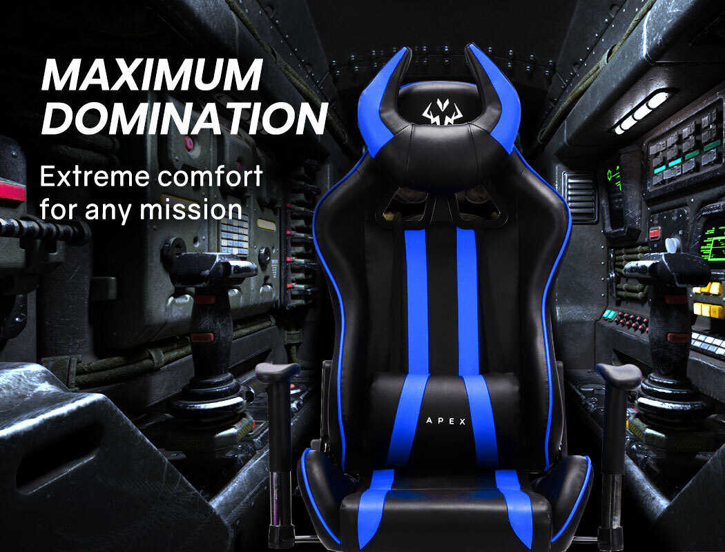 OVERDRIVE Diablo Reclining Gaming Chair Computer Lumbar Office Horns