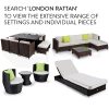 LONDON RATTAN 1pc Sofa Outdoor Furniture Setting Lounge Garden Cushion Couch