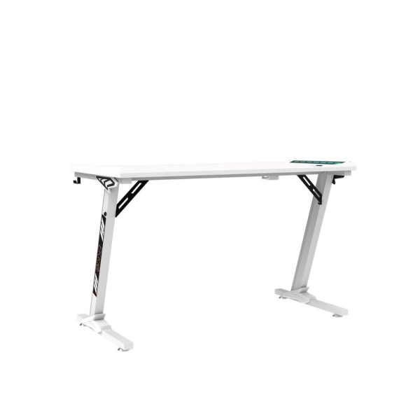 EKKIO RGB Gaming Desk Z Shape White 140cm EK-GD-109-AL