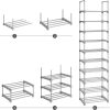 SONGMICS 10-Tier Metal Shoe Rack Customizable Design Grey