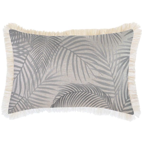 Cushion Cover-Coastal Fringe Natural-Seminyak Smoke