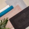 Microfiber Soft Non Slip Bath Mat Check Design (Grey)