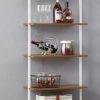 YES4HOMES Industrial Ladder Shelf Wood Wall-Mounted Bookcase Storage Rack Shelves Display