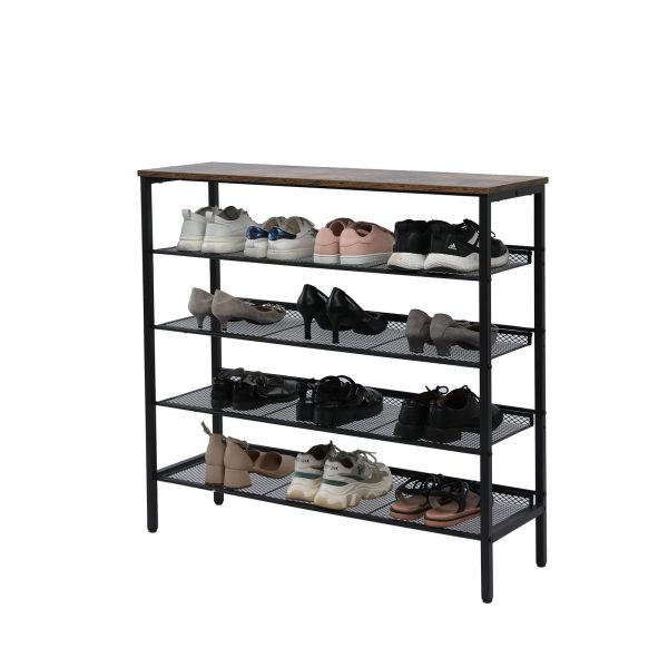 5-Tier Shoe Rack Shelf Stand Flat & Slant Adjustable Storage Organizer