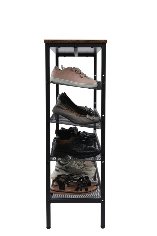 YES4HOMES 5-Tier Large Shoe Rack Shelf Stand Flat & Slant Adjustable Storage Organizer 100 cm