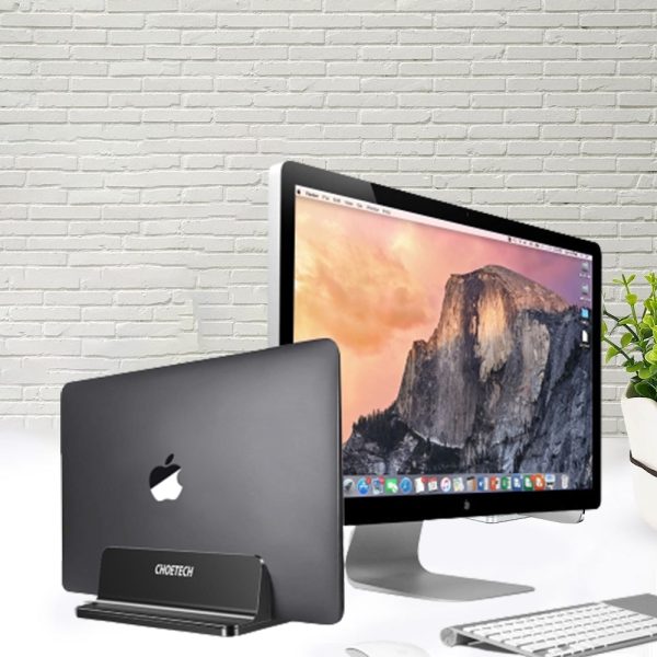Clearfield H038 Desktop Aluminum Stand With Adjustable Dock Size, Laptop Holder For All MacBook & tablet