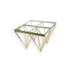 Pinnacle Gold Side Table – Clear Glass