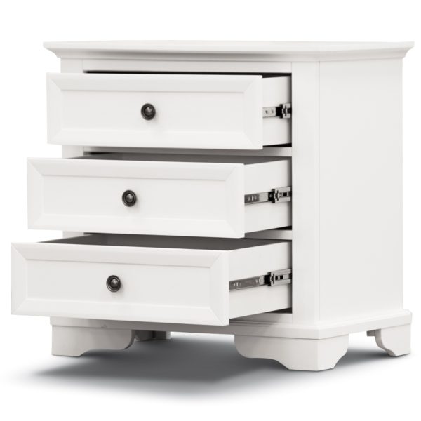 Hucclecote 2pc Bedside Tallboy 3pc Bedroom Set Nightstand Storage Cabinet – White