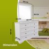 4pc Bedside Dresser Mirror Bedroom Chest of Drawers Set Cabinet – White