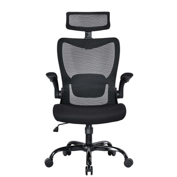 MONA Ergonomic High Back Flipped Armrest Task Chair In Black