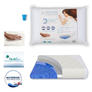 Mediflow Luxurious Memory Foam Water Pillow 46 x 66 cm
