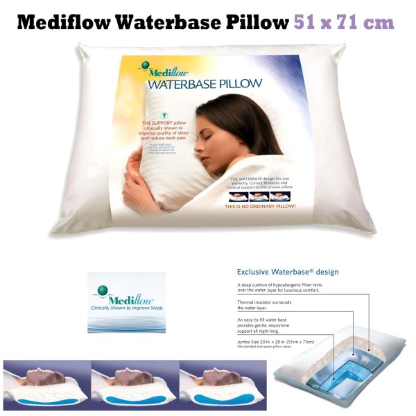 Mediflow Adjustable Waterbase Water Neck Pain Reduction Standard Pillow