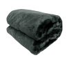 Faux Mink Throw Rug Charcoal