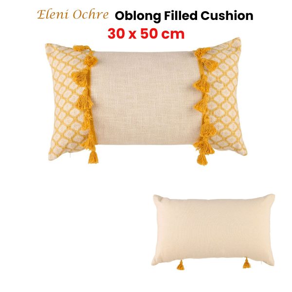 Accessorize Eleni Ochre Rectangular Filled Cushion 30cm x 50cm