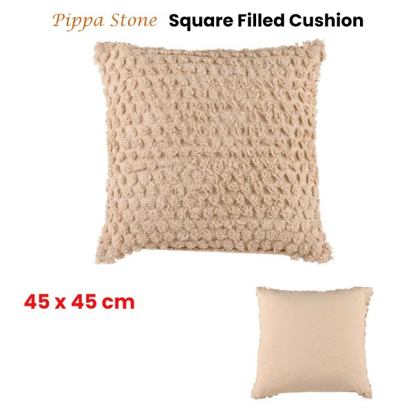 Accessorize Pippa Stone Square Filled Cushion 45cm x 45cm
