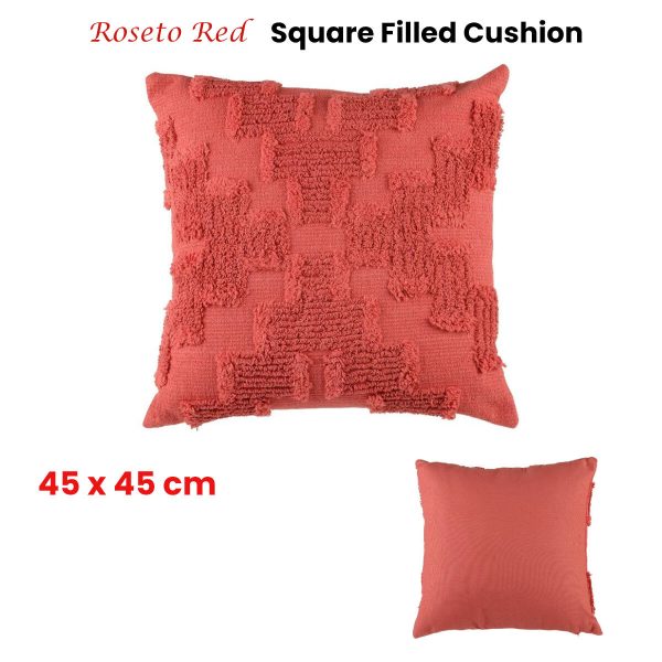 Accessorize Roseto Red Square Filled Cushion 45cm x 45cm