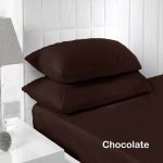 Accessorize 250TC Fitted Sheet Set Chocolate – Single