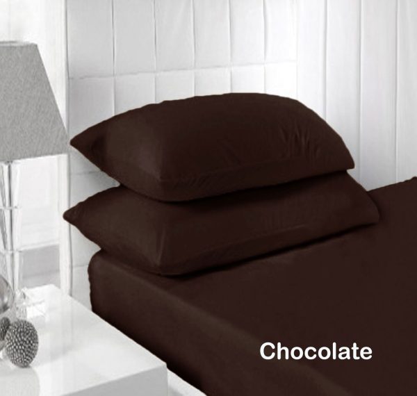 Accessorize 250TC Fitted Sheet Set Chocolate – Single