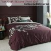 Bedding House Van Gogh Dark Red Cotton Quilt Cover Set Queen