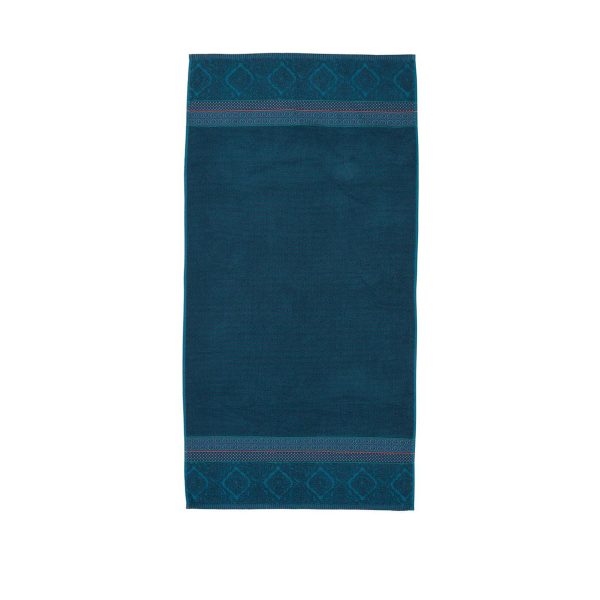 Zellige Pure Cotton Towel 70 x 140 cm – Dark Blue