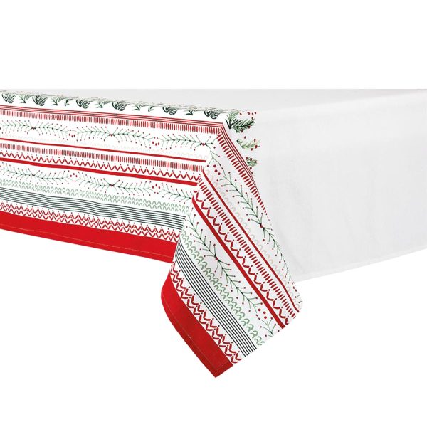 Wonderful Christmas Xmas Festival Cotton Tablecloth Oblong 10 Seater 150 x 265 cm