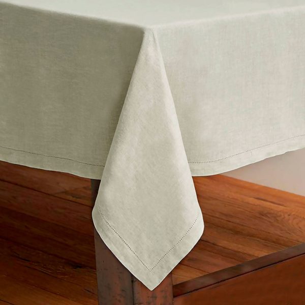 Pure Cotton Hemstitch Tablecloth 160 x 420 cm – White