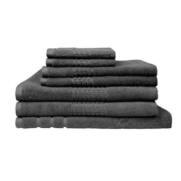 Rans Montage 7 Piece Cotton Bath Towel Set – Charcoal