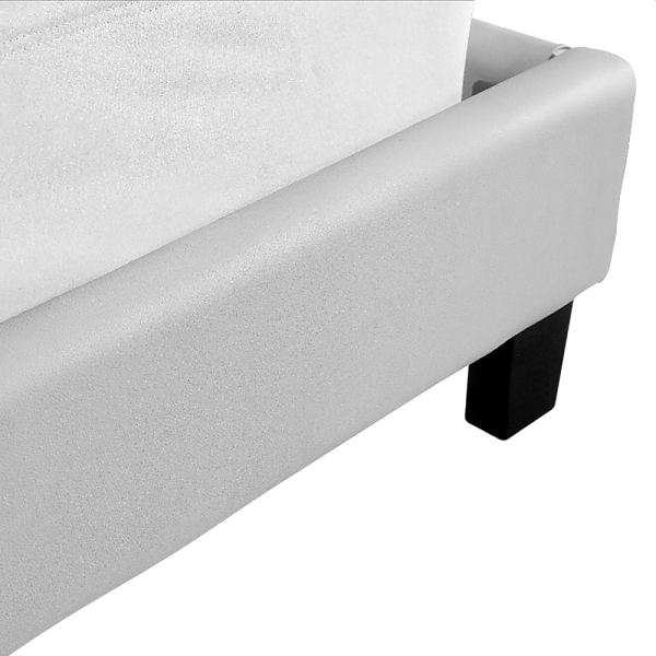 Renmark King PU Leather Bed Frame White