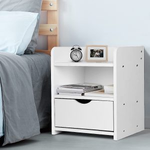 Daytona Bedside Table Side Nightstand Storage Drawer Shelf Bedroom Unit