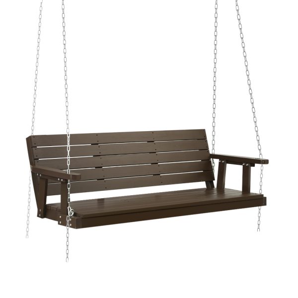 Porch Swing Chair with Chain Outdoor Furniture 3 Seater Bench Wooden