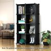 4 Tier 8-Cube Black Portable Wardrobe Divide-Grid Modular Storage Organiser Foldable Closet