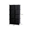 4 Tier 8-Cube Black Portable Wardrobe Divide-Grid Modular Storage Organiser Foldable Closet