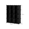 4 Tier 12-Cube Black Portable Wardrobe Divide-Grid Modular Storage Organiser Foldable Closet