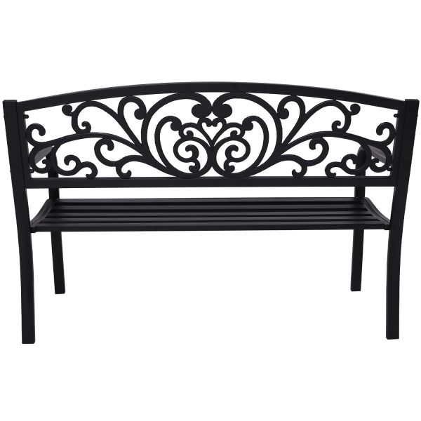 Wallaroo Steel Outdoor Garden Bench – Floral