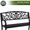 Wallaroo Steel Outdoor Garden Bench – Floral