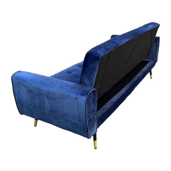 Pinole Ava Tufted Velvet Sofa Bed by Sarantino – Blue