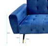 Pinole Ava Tufted Velvet Sofa Bed by Sarantino – Blue