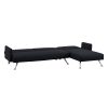 Mia 3-Seater Sofa Bed with Chaise & 3 Pillows by Sarantino – Black