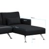 Mia 3-Seater Sofa Bed with Chaise & 3 Pillows by Sarantino – Black