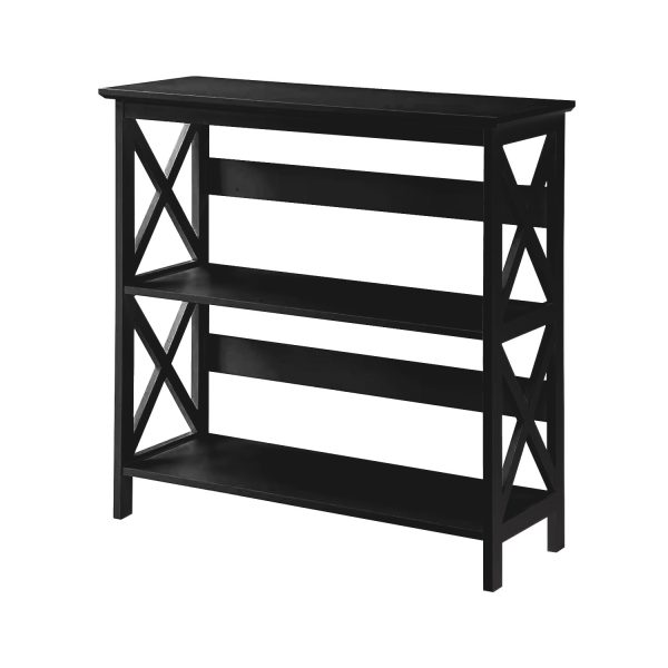 Sarantino Lucas 3-Tier Bookshelf Display Rack – Black