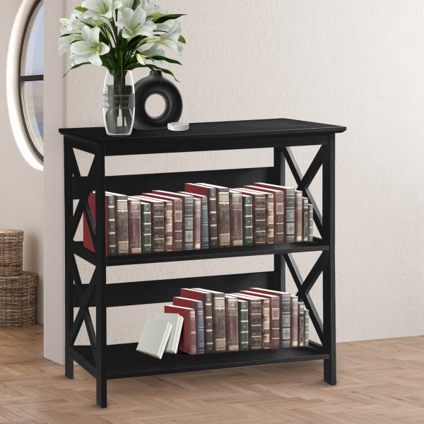 Sarantino Lucas 3-Tier Bookshelf Display Rack – Black