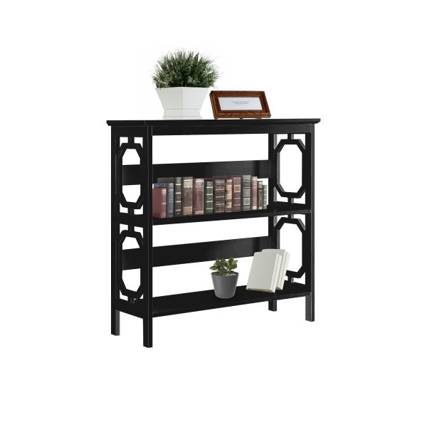 Sarantino Laurel 3-Tier Bookshelf Display Rack- Black