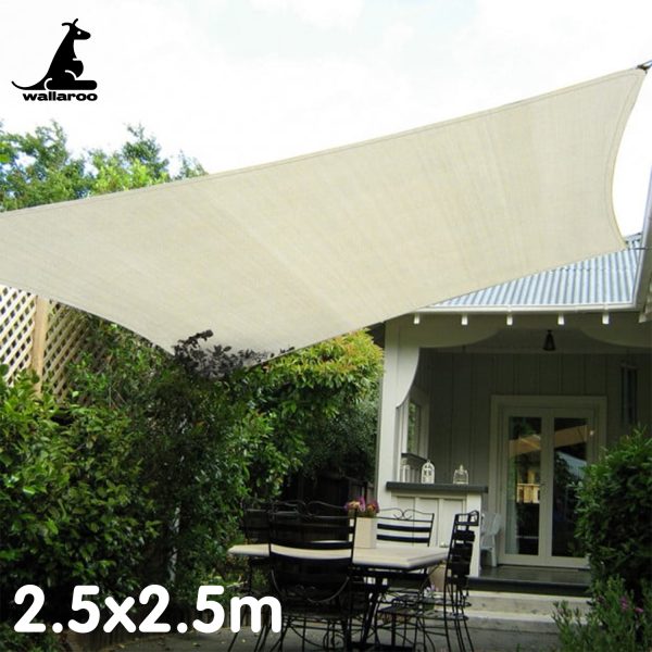 Wallaroo Waterproof Outdoor Shade Sail Sun Cloth Square 2.5×2.5M